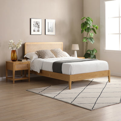 Emmette Rattan Wooden Bed