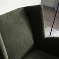 Knox Olive teddy boucle armchair with stool