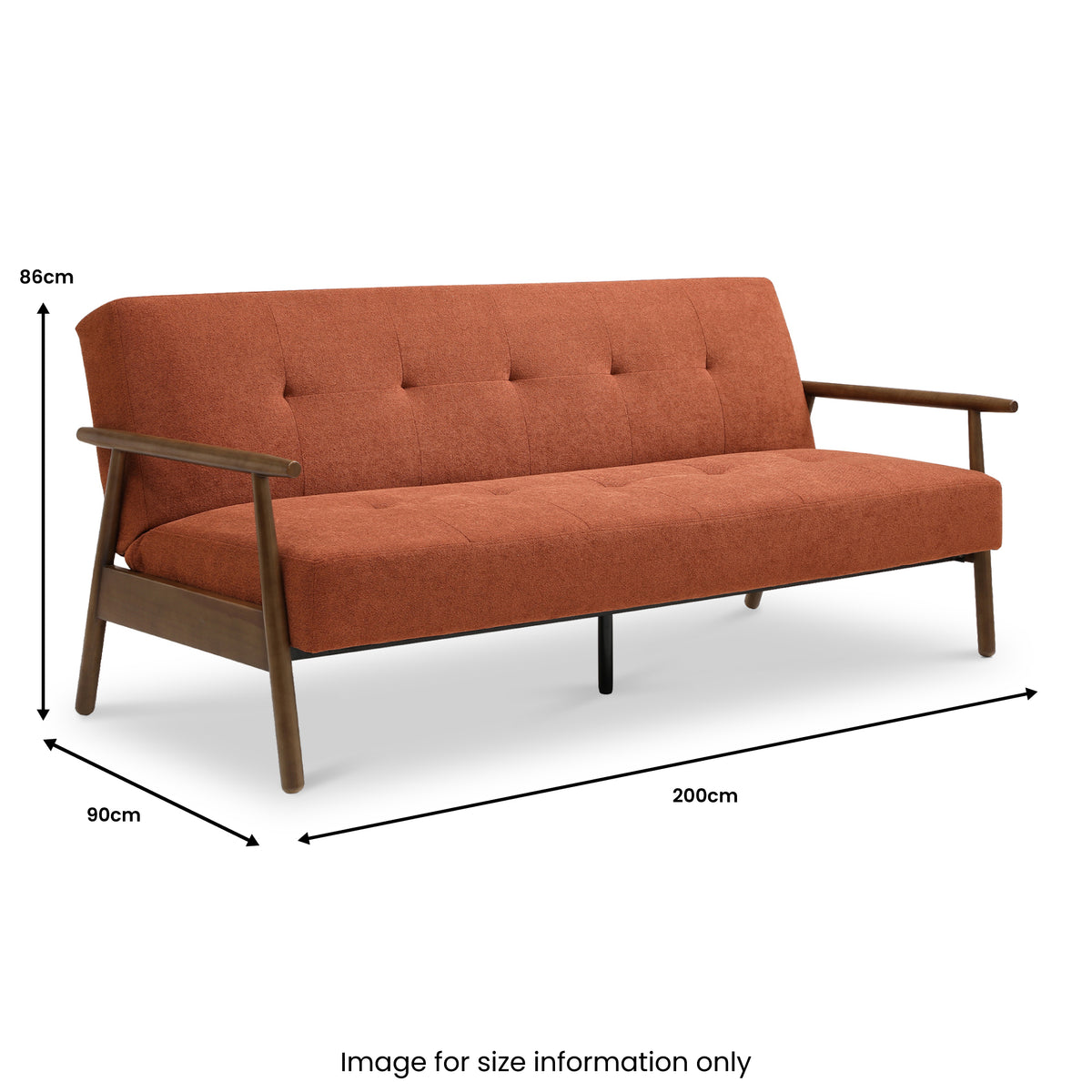 Frazier Button Back Sofa Bed Burnt Orange from Roseland Furniture