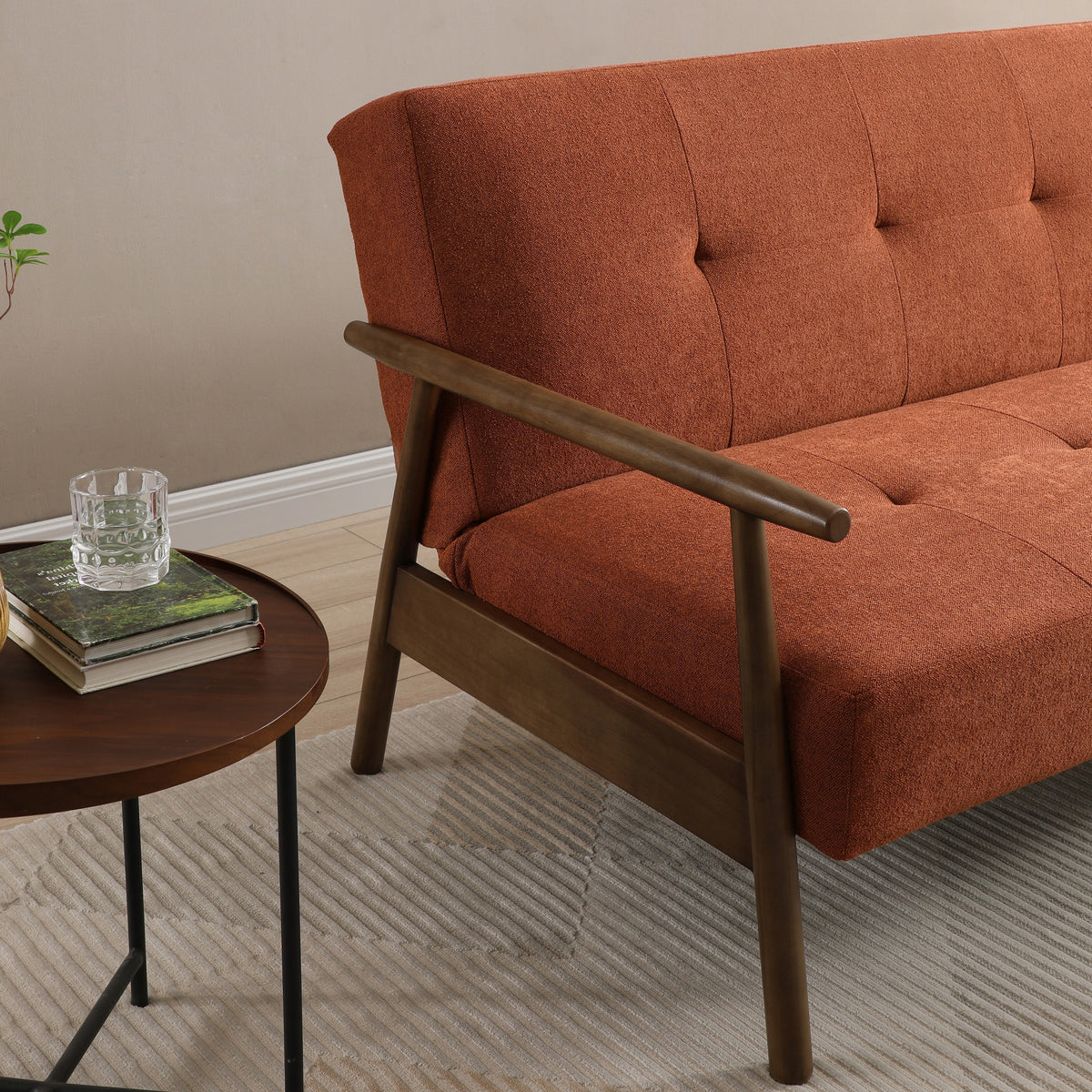 Frazier Button Back Sofa Bed Burnt Orange from Roseland Furniture