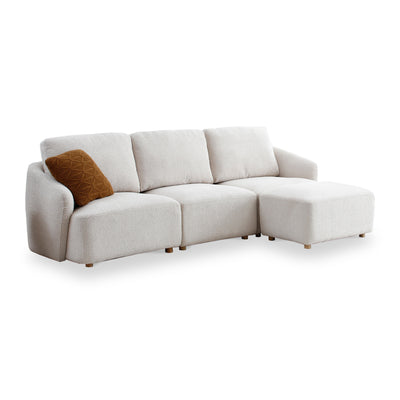 Fairfax Boucle 3 Seater Modular Sofa with Footstool