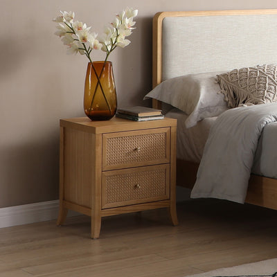 Leona Rattan 2 Drawer Bedside