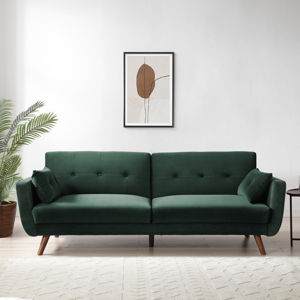 Trom 3 Seater Green Velvet Sofabed by Roseland Furniture