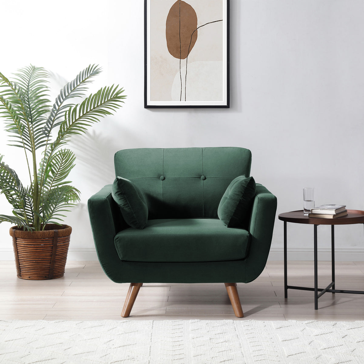 Trom Green Velvet Armchair by Roseland Furniture
