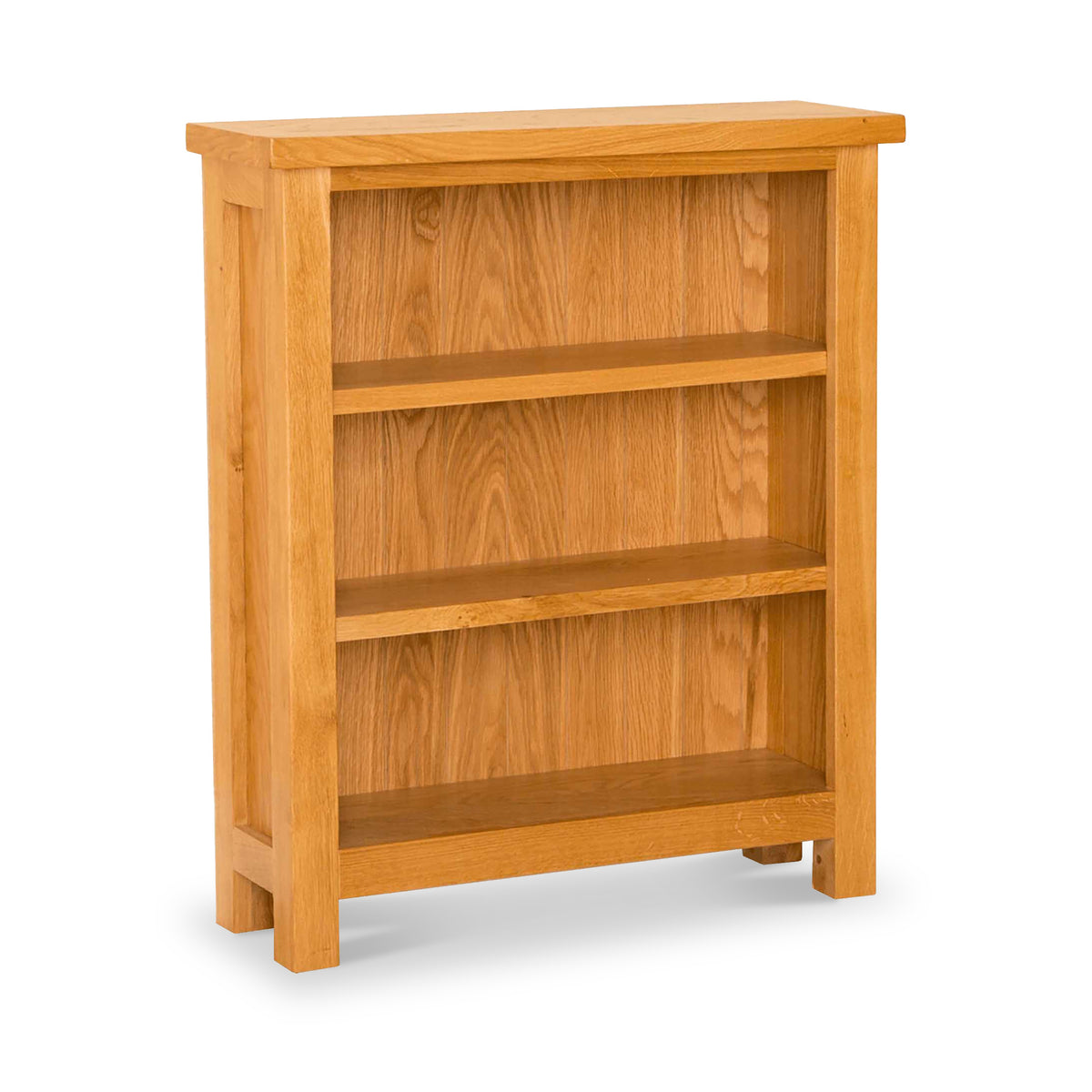 Newlyn Oak Small Bookcase, Solid Wood Low Display Unit | Roseland