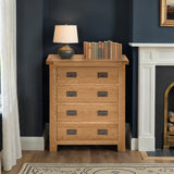 Zelah Oak 4 Drawer Chest from Roseland Furniture

