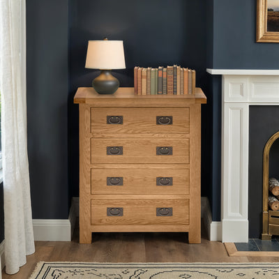 Zelah Oak 4 Drawer Chest