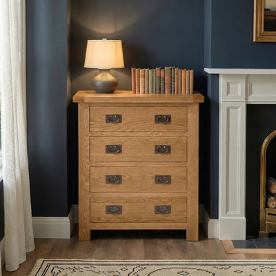 Zelah Oak 4 Drawer Chest