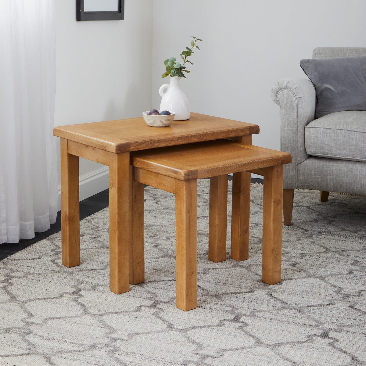 Zelah Oak Nest of Tables from Roseland Furniture