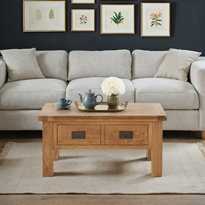Zelah Oak Coffee Table with Drawer