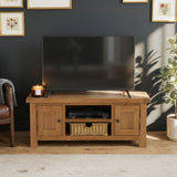 Zelah Oak 120cm TV Stand by Roseland Furniture