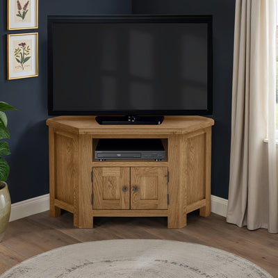 Zelah Oak Corner TV Stand