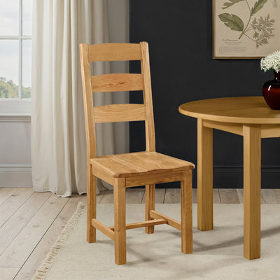 Zelah Oak Ladder Back Wood Chair