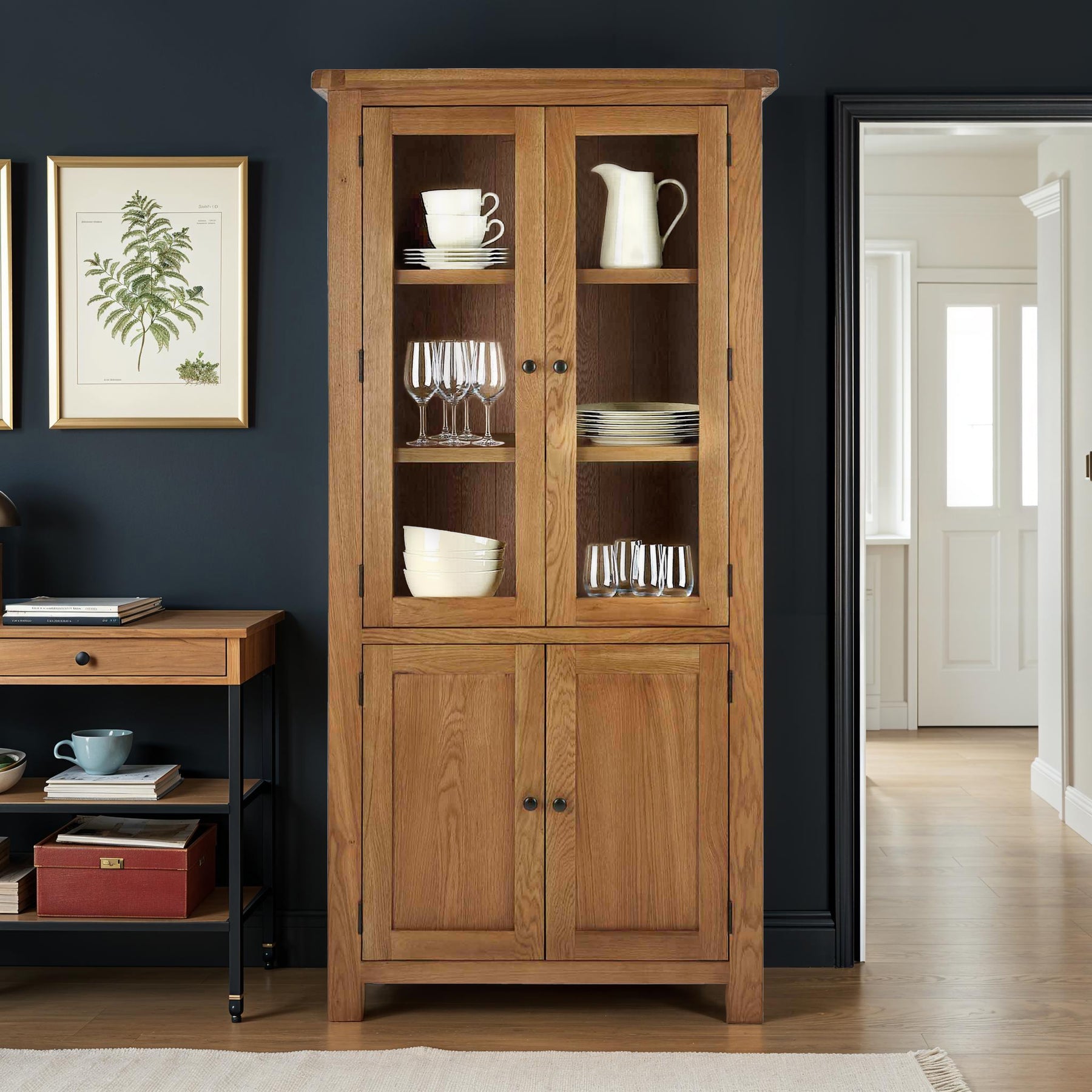 Zelah Oak Display Cabinet from Roseland Furniture
