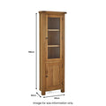 Zelah Oak Corner Display Cabinet - Size Guide