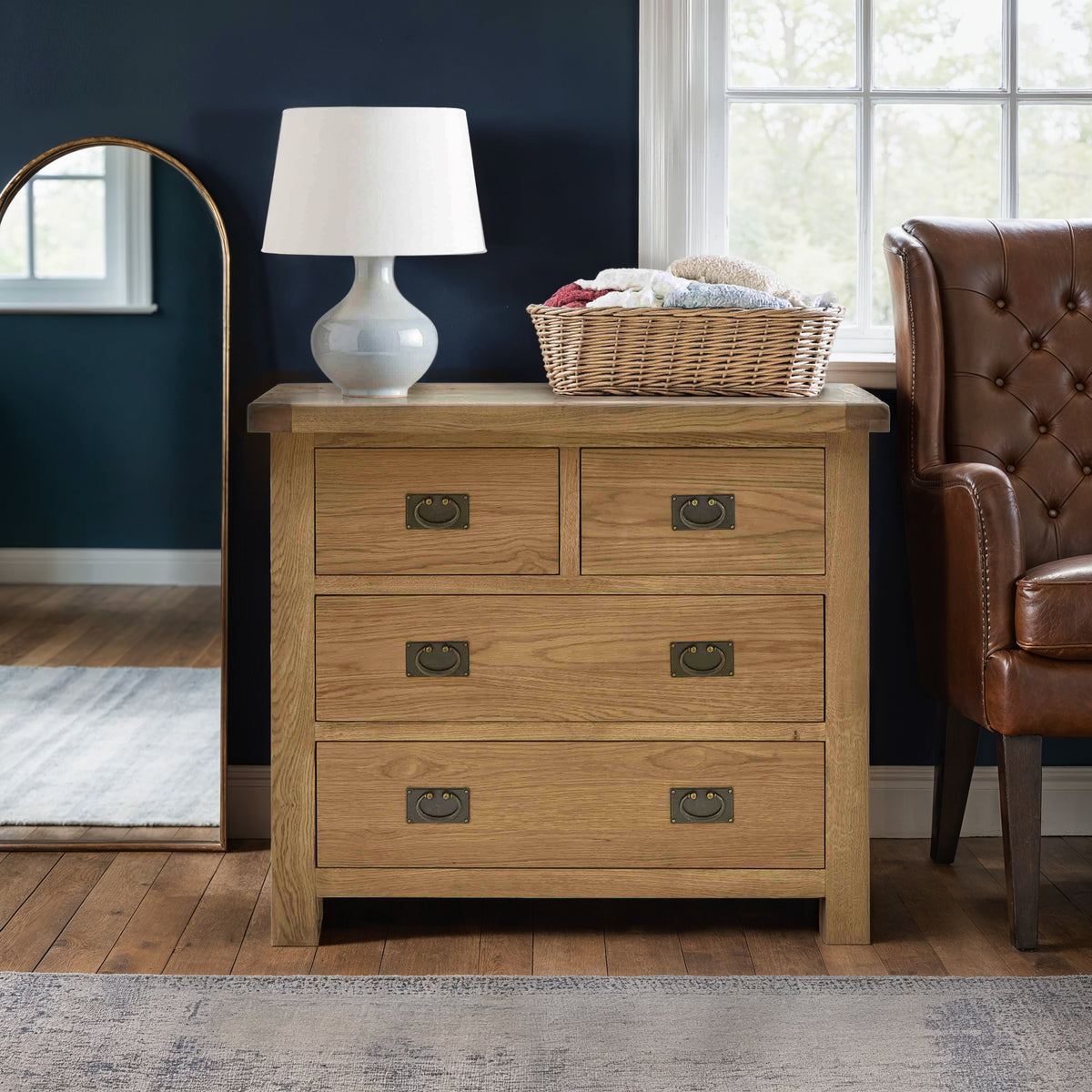 Zelah Oak 2 over 2 Drawer Chest by Roseland Furniture