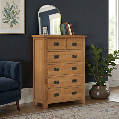Zelah Oak 2 Over 4 Drawer Chest
