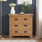 Zelah Oak 3 Drawer Chest Roseland Furniture