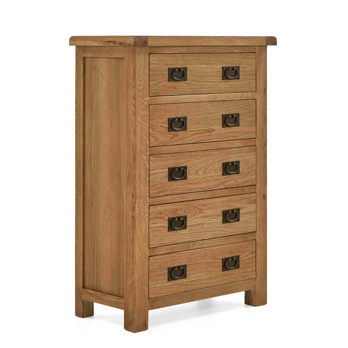 Zelah Oak 5 Drawer Chest from Roseland Furniture