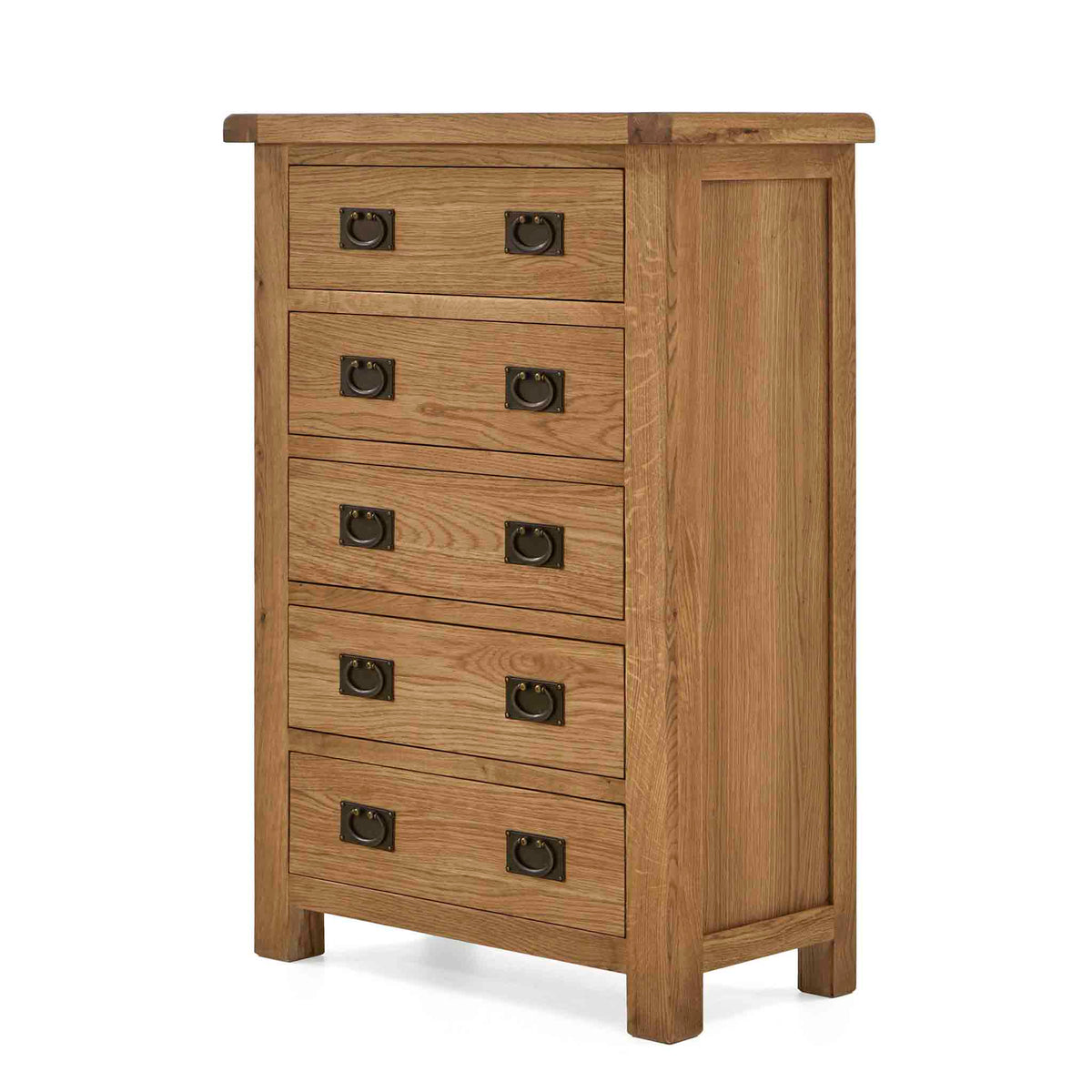 Zelah Oak 5 Drawer Chest from Roseland Furniture