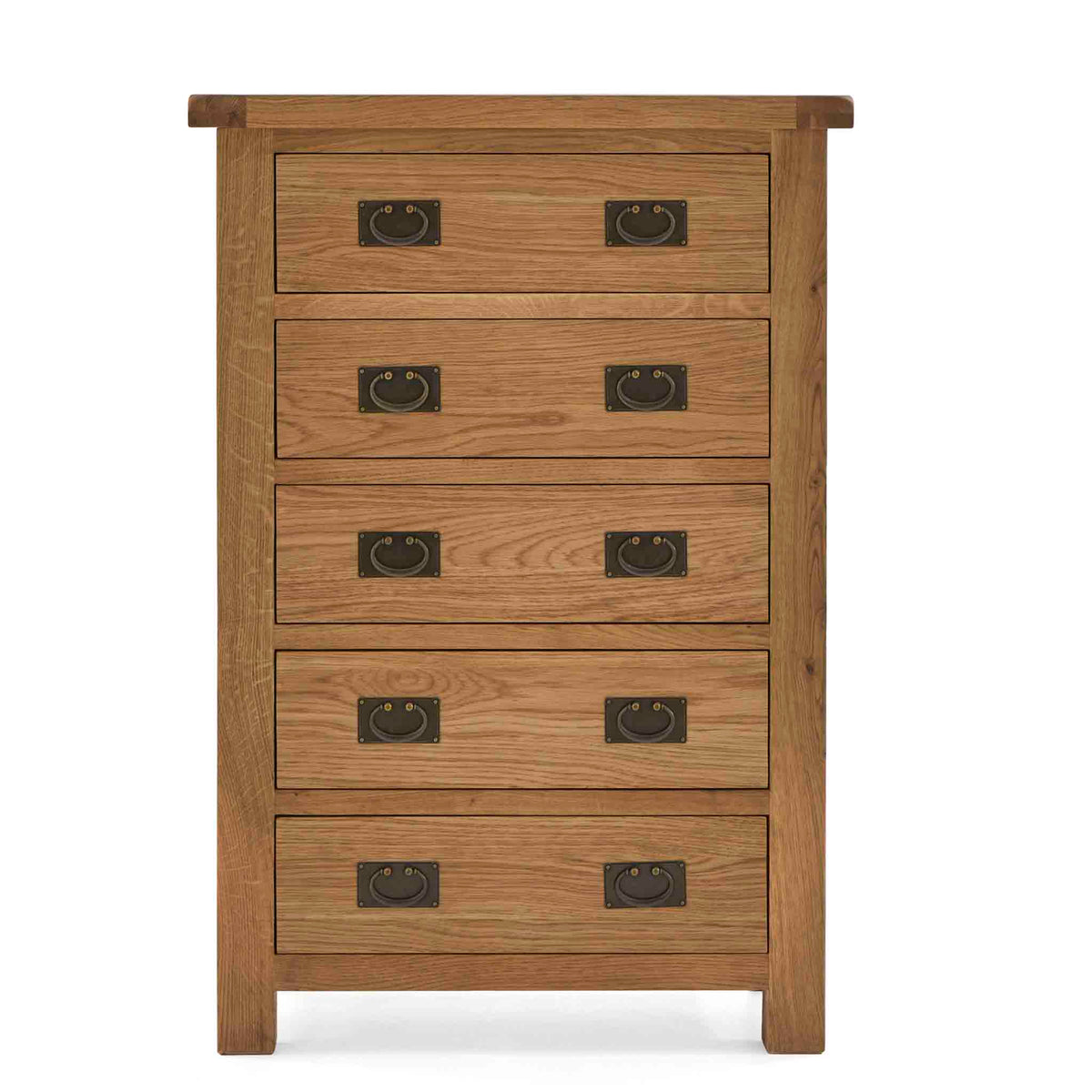 Zelah Oak 5 Drawer Chest from Roseland Furniture