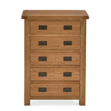 Zelah Oak 5 Drawer Chest from Roseland Furniture