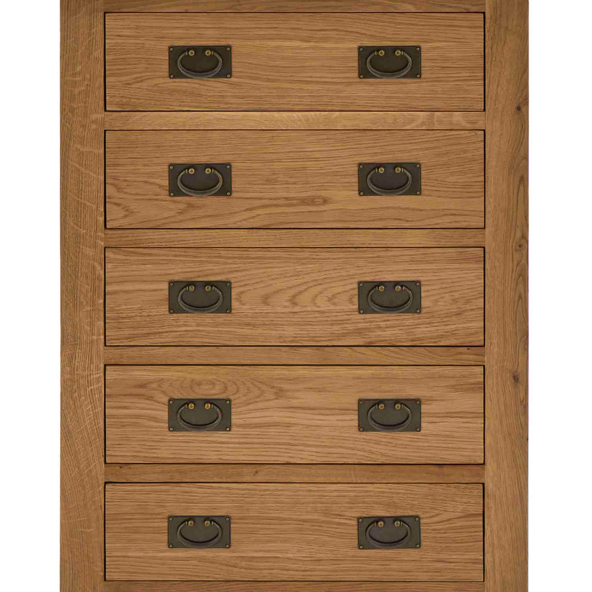 Zelah Oak 5 Drawer Chest from Roseland Furniture