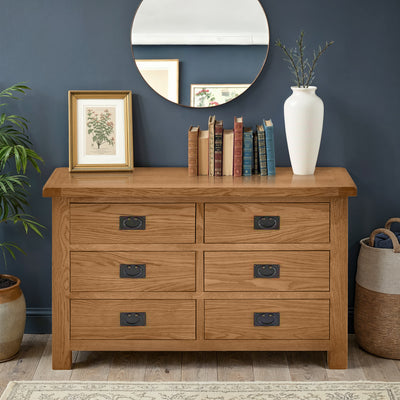 Zelah Oak 3+3 Drawer Chest
