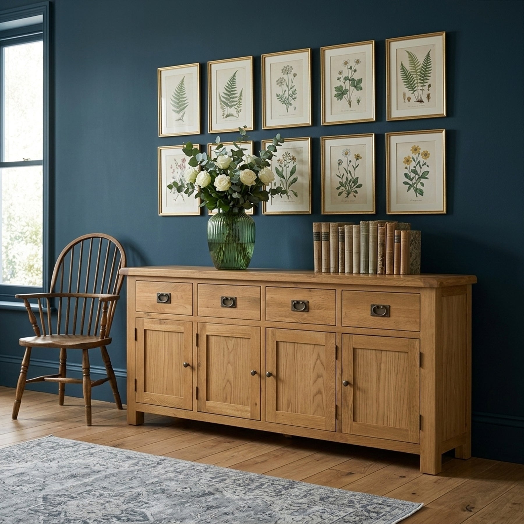 Zelah Oak Extra Large Sideboard from Roseland Furniture