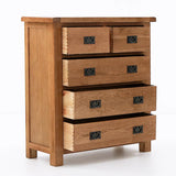Lanner Oak 2 over 3 Drawer Chest from Roseland Furniture