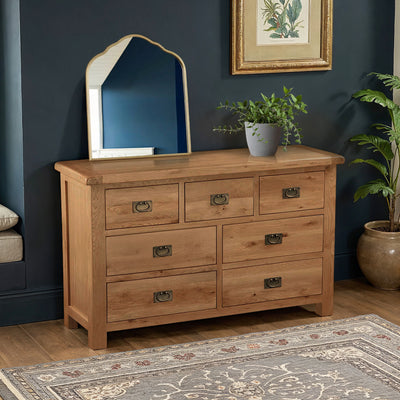 Zelah Oak 3 over 4 Chest of Drawers