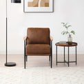 Harlem Brown Faux Leather Chair for living room