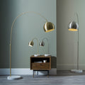Feliciani Brushed Silver Metal and White Marble Floor Lamp for living room