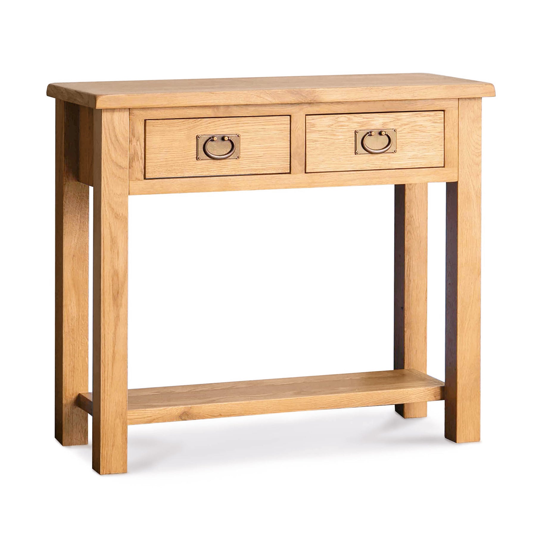 Surrey Oak Console Table against wall from Roseland Furniture