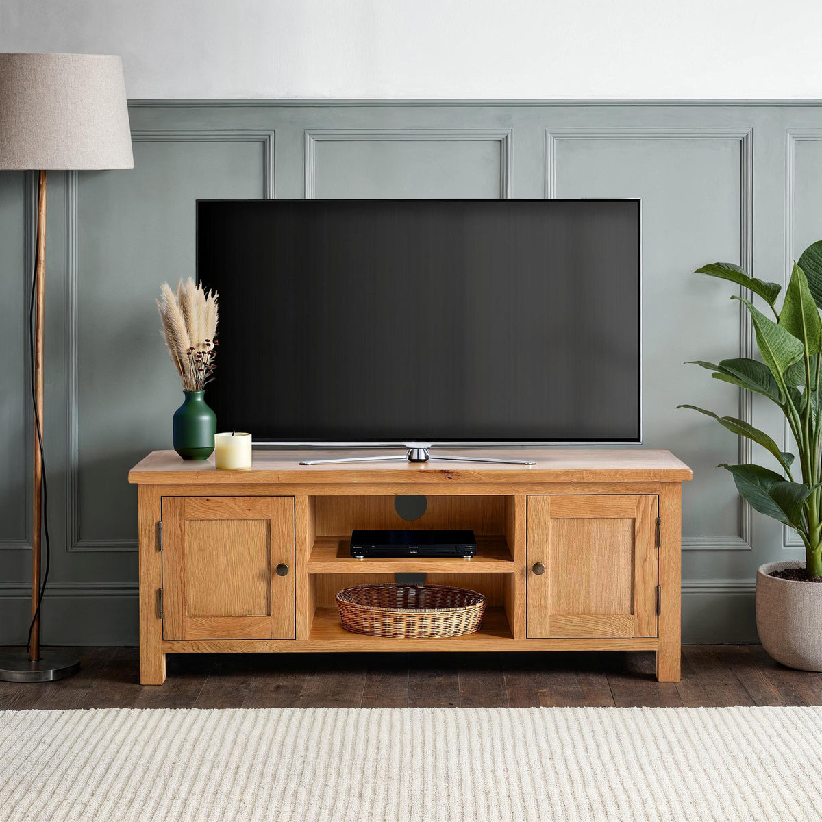Surrey Oak 120cm TV Stand for living room from Roseland Furniture