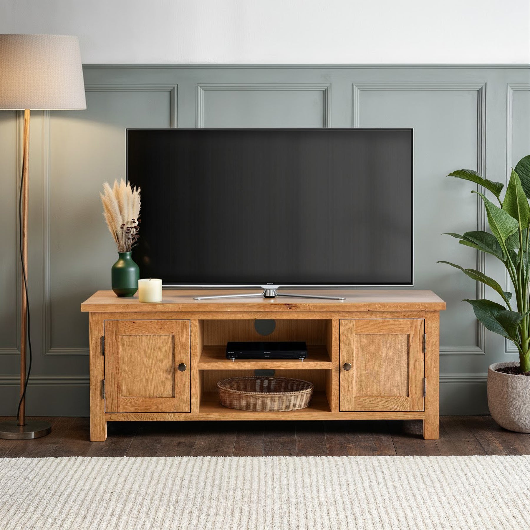 Surrey Oak 120cm TV Stand for living room from Roseland Furniture