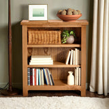 Surrey Oak Small Bookcase with 3 shelves from Roseland Furniture
