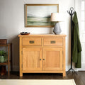 Surrey Oak Small 2 Door Sideboard Cabinet in Hallway from Roseland Furniture