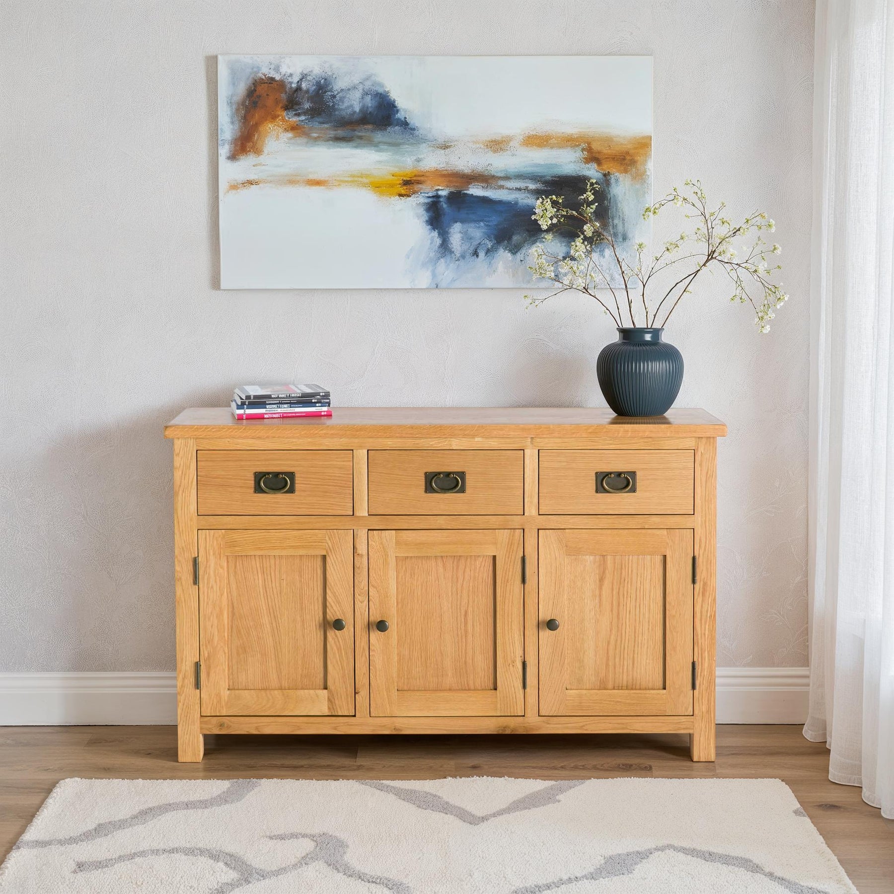 Surrey Oak Large Sideboard from Roseland Furniture