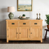Surrey Oak Large 3 Door Sideboard Cabinet for Roseland Furniture