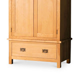 Surrey Oak Double Wardrobe - Close up of lower drawer front