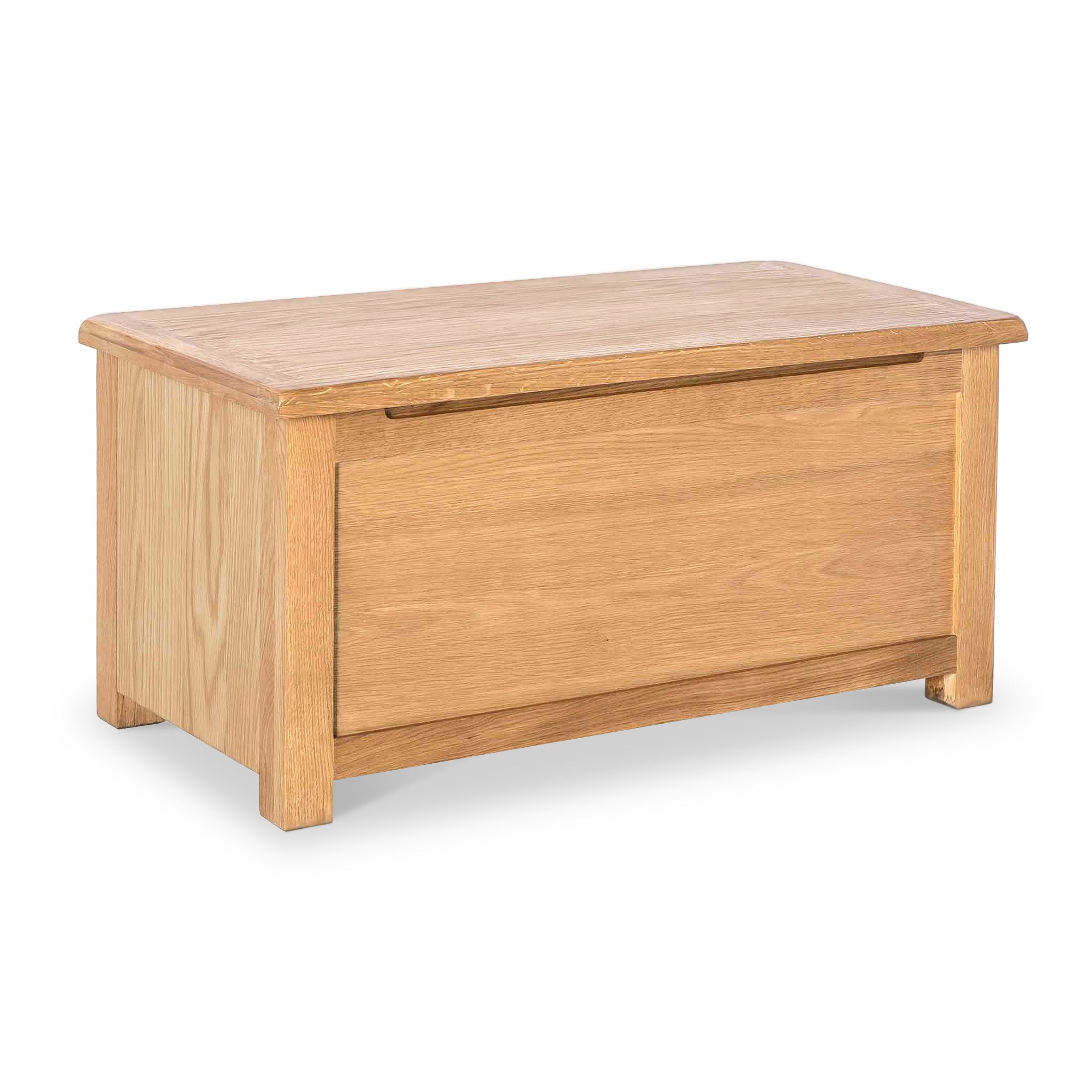 Surrey Oak Blanket Box with Sprung Top, Solid Wood | Rustic Waxed Oak
