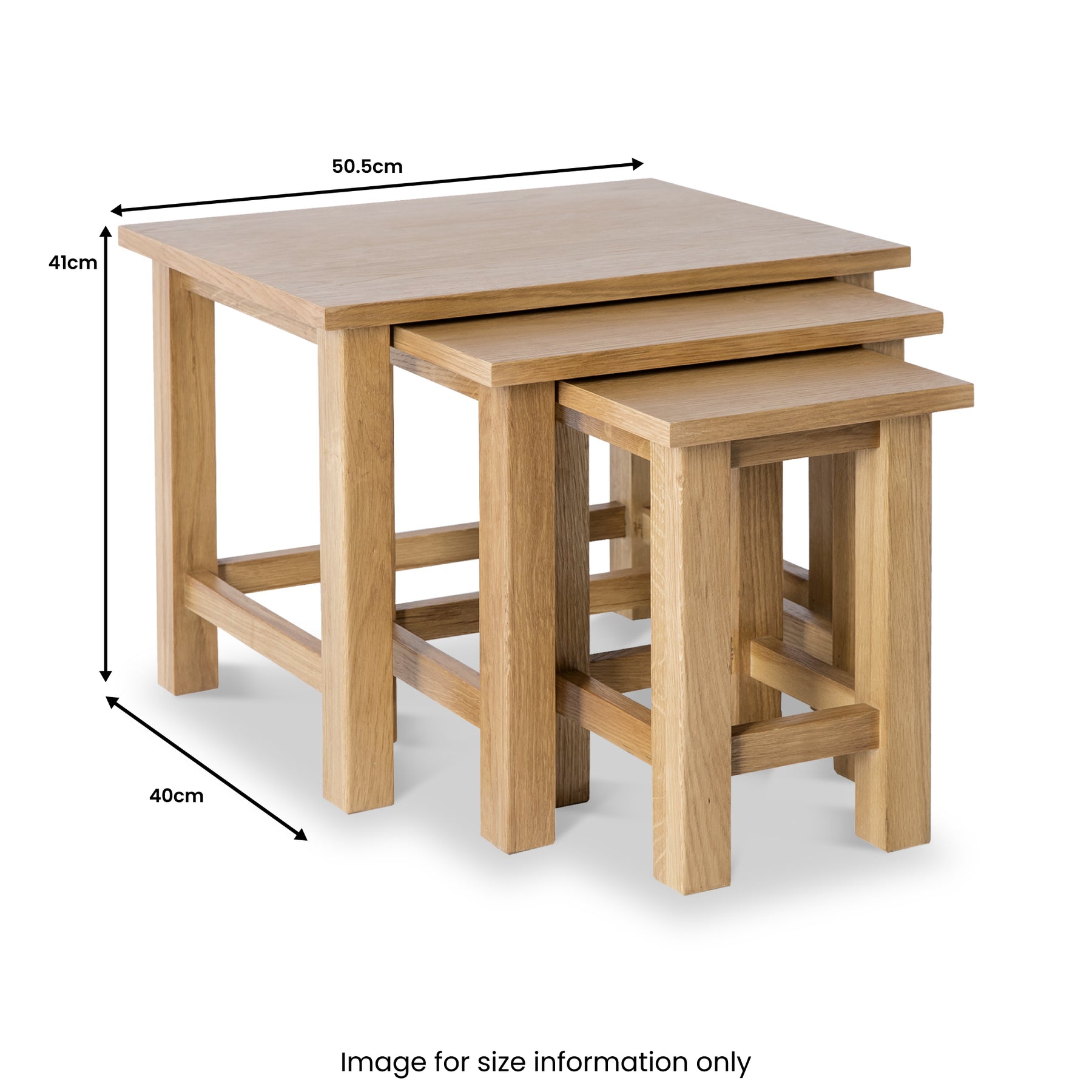 London Oak Nest of Tables by Roseland Furniture