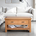 London Oak Coffee Table with Drawer for contemporary living room