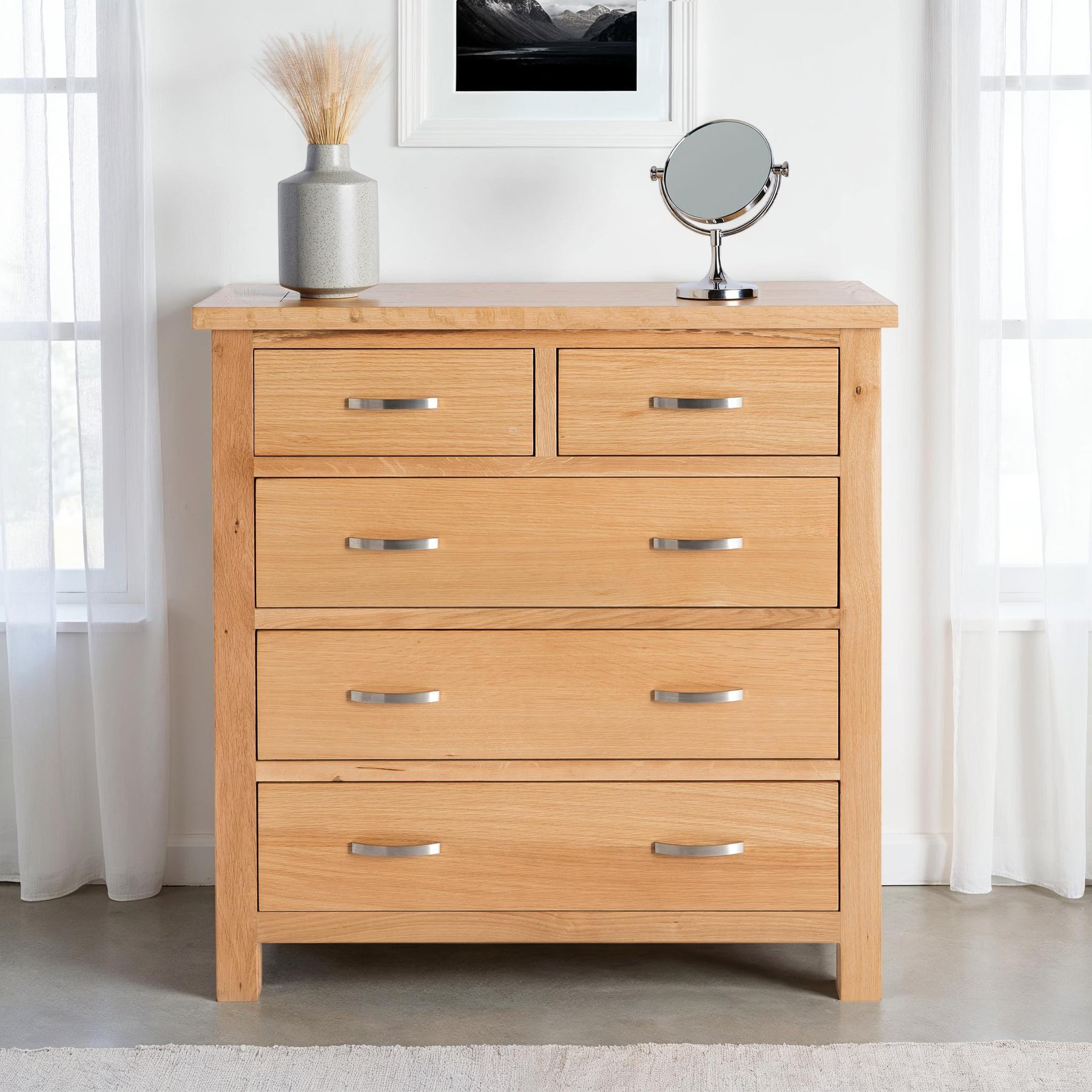 London Oak 2 over 3 Chest for contemporary bedrooms