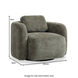 Irving Chenille Swivel Chair Olive from Roseland Furniture