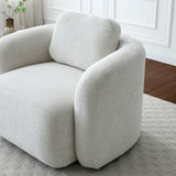 Irving Chenille Swivel Chair Natural from Roseland Furniture