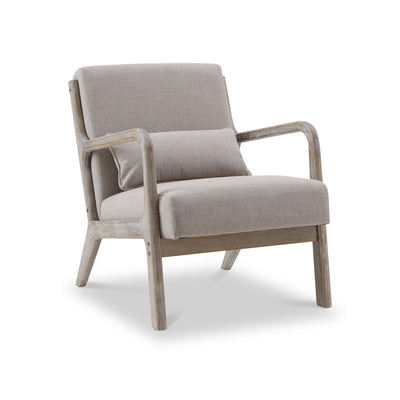 Avery Whitewashed Frame Linen Chair