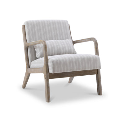 Avery Whitewashed Frame Chenille Stripe Chair