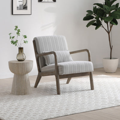 Avery Whitewashed Frame Chenille Stripe Chair